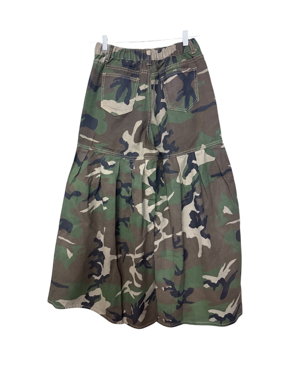Camouflage Pleated Palazzo Pants / Wide Leg Denim XL - Picture 3 of 5